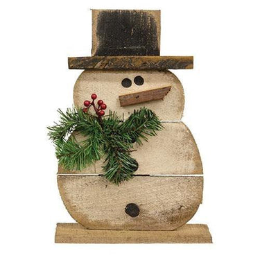 Horizontal Pallet Snowman on Base - The Fox Decor